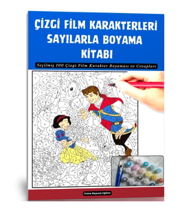 Çizgi Film Karakterleri Sayılarla Boyama Kitabı
