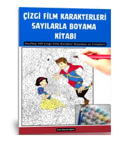 Çizgi Film Karakterleri Sayılarla Boyama Kitabı