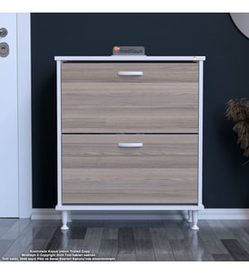 Modilayn UMAY Antre Hol 72x 90x 26 cm’ lik 2 Düşer Kapak 4 Raf Göz Bölmeli Ayakkabılık