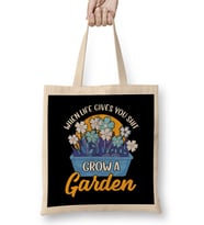 Funny When Life Gives You Shit Grow A Garden Pun Bez Çanta Uzun Saplı