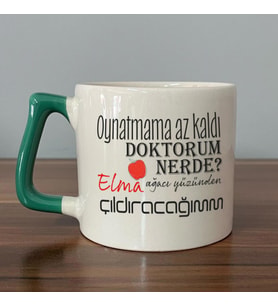 Oynatmama Az Kaldı Doktorum Nerede Baskılı Yeşil Kulplu D Kupa
