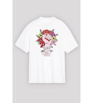 8 Mart Dünya Kadınlar Günü Baskılı Oversize Bisiklet Yaka T-shirt - Beyaz