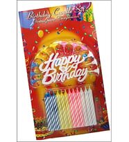 Rengarenk Mumlu Beyaz Happy Birthday Yazılı Doğum Günü Mumu 12 Adet