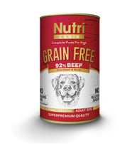 Nutri Canin 400Gr %92 Sığır Etli Tatlı Patatesli Hipo Alerjenik Tahılsız 1Adet Yaş Köpek Maması (Kırmızı)