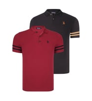 İKİLİ SET T8585 DEWBERRY ERKEK T-SHIRT-SİYAH CAMEL-BORDO
