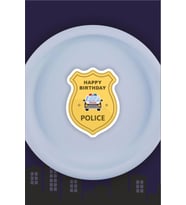 Polis Temalı Tabak Sticker (Etiket) 15'li * Yapışkanlı Kağıt