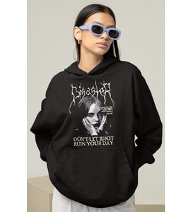 Tasarım Billie Eilish Baskılı Unisex Oversize Şarkıcı Hoodie