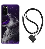 Samsung A02S A03S A10 A12 A13 A21S A22 Kılıf Boyun Askılı Silikon Purple Leopar 1750