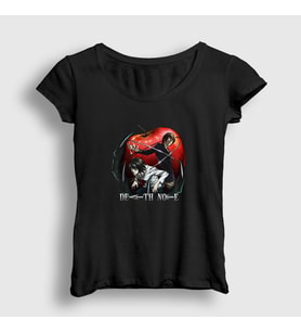 Presmono Kadın Siyah Apple Anime Death Note T-Shirt 129298tt