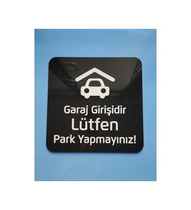 Black White Park Yapmayınız Garaj Giriş Tabelası 15x15 Cm (Siyah)