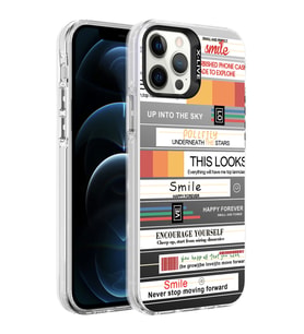 Apple iPhone 12 Pro Max Kılıf Desenli Zore Silver Sert Kılıf Mottolar