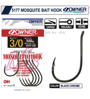 Owner 5177 Mosquito Hook Black Chrome Sinek İğne No: 4/0 (Standart)