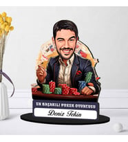 Kişiye Özel Erkek Poker Oyuncusuna Hediye Karikatürlü Biblo