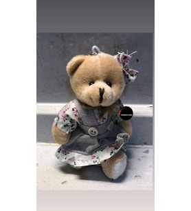 Sevimli Elbiseli Tulumlu Ayıcık Peluş Oyuncak Anahtarlık Uyku Arkadaşı Hediyelik 12 CM (Çok Renkli)