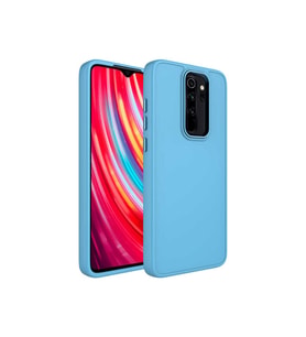 Xiaomi Redmi Note 8 Pro Uyumlu Kılıf Metal Çerçeve ve Buton Tasarımlı Silikon Zore Luna Kapak