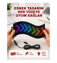 Mey İthalat® USB Destekli LED Mağaza Tabelası – Renkli RGB Kayan Yazı Paneli