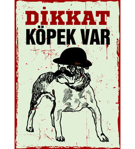 MeyArt rEtRo Sac Levha DİKKAT! Köpek Var - Sac Uyarı Levhası - 15x20cm