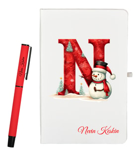 Sevgiliye Yılbaşı Hediyesi Kişiye Özel Defter ve Roller Kalem Seti
