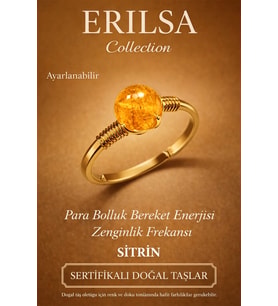 Sertifikalı Para Bolluk Bereket Yüzüğü – Sitrin Taşı Ayarlanabilir Gold İnce Kasa Aslan Koç Burcu (Çok Renkli)