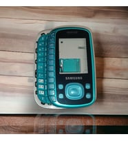 Samsung B3310 Kasa Samsung B3310 Uyumlu Mavi Gri Renk Orta Kasa Ön Kapak Arka Kapak Tuş Takımı
