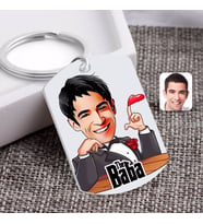 BK Gift Kişiye Özel Godfather Baba Karikatürlü Pleksi Anahtarlık-6 (Beyaz)