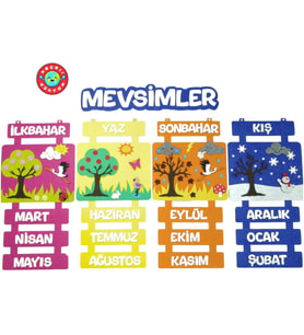 Mevsim Şeridi Kare Zeminli (Keçe Eğitim Materyali)