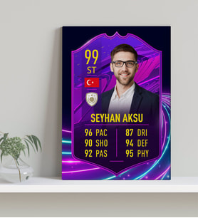BK Gift Kişiye Özel Kanvas Tablo Futbolcu Kartı-1