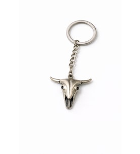 Bohem Boğa Kafatası Figürlü Gümüş Renk Unisex Metal Anahtarlık