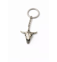 Bohem Boğa Kafatası Figürlü Gümüş Renk Unisex Metal Anahtarlık