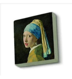 İnci Küpeli Kız (Johannes Vermeer, 1665) Baskılı Doğaltaş  Magnet(KRG-134)Buzdolabı Süsü