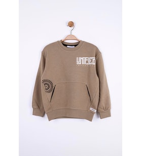 Erkek Çocuk Pamuklu Sırtı Baskılı Sweatshirt