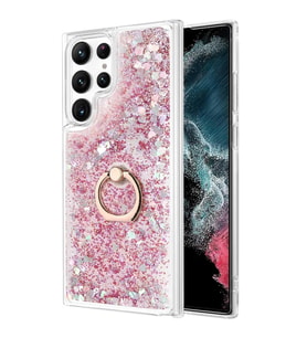 Microsonic Samsung Galaxy S24 Ultra Kılıf Glitter Liquid Holder Pembe (Pembe)