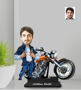 Kişiye Özel Motorcu Erkek Ahşap Biblo-6