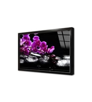 Spa Taşları ve Orkide Çerçeveli Cam Tablo
