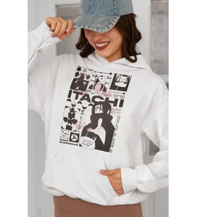 Itachi Uchiha Naruto Baskılı Unisex Oversize Anime Hoodie