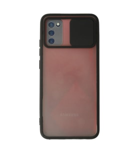 Samsung Galaxy A03s Kılıf Palm Buzlu Kamera Sürgülü Silikon - Siyah
