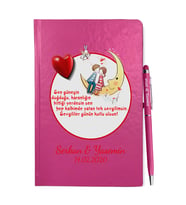 Sevgililer Gününe Özel Pembe Defter Kalem & Hediye Seti 22