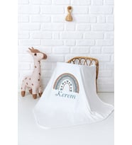 Pia Baby Premium %100 Pamuk Çift Kat Penye Bebek Battaniyesi 80x80 cm 5073-11 (Krem)