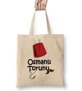 Osmanlı Torunu Bez Çanta Uzun Saplı