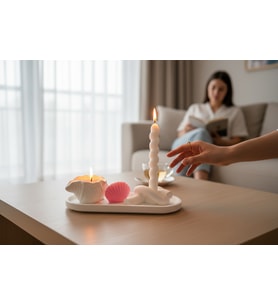 Mumelia Candles Kumsal Melodisi - Doğal Soya Taştozu Tasarım Mum Seti