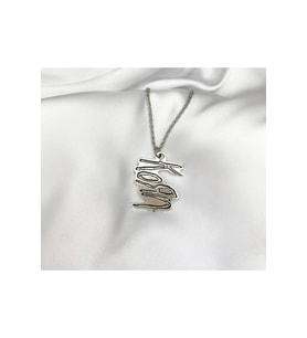 Metal Korn Yazılı Kolye (Gümüş)