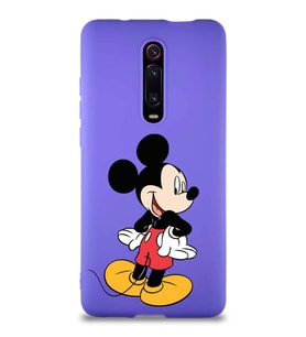 Xiaomi Redmi K20 Pro Soft Premier Kapak Mickey Mouse-D Tasarımlı Silikon Kılıf - Mor (Şeffaf)