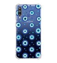 PrintiFy Samsung Galaxy M30 Uyumlu Nazar Boncuğu 1 Baskılı Şeffaf Köşe Korumalı Antişok Kılıf