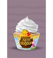 Winnie The Pooh Cupcake Sargısı 8'li