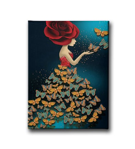 Butterfly Woman Canvas Tablo MİND181