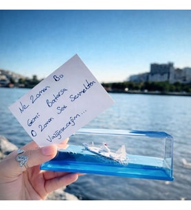 Kişiye Özel Batmaz Gemi Tasarımlı Deniz Temalı Dekoratif Obje