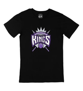 Sacramento Kings Logolu Siyah Tişört