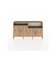 Arges Konsol 4 Raflı 4 Kapaklı 176x30x99 Çam-Çam/Antrasit