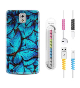 Samsung Note 3 4 5 8 9 20 Ultra 10 Lite Kılıf Kablo Koruma Spiral Silikon Owl 1351