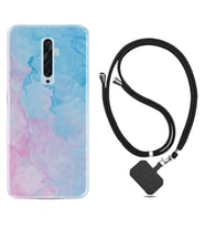 Oppo Reno 2Z 4 Lite 4 Pro 5 6 7 A31 Kılıf Boyun Askılı Silikon Pink Blue Abstract 1385